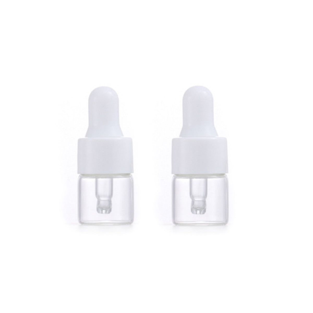 2pcs Mini Glass Dropper Bottles with Caps 1-5ml
