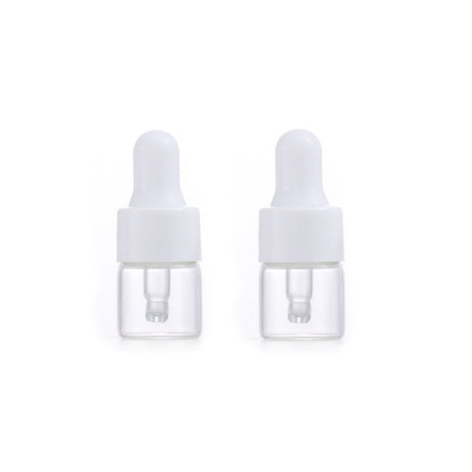 2pcs Mini Glass Dropper Bottles with Caps 1-5ml