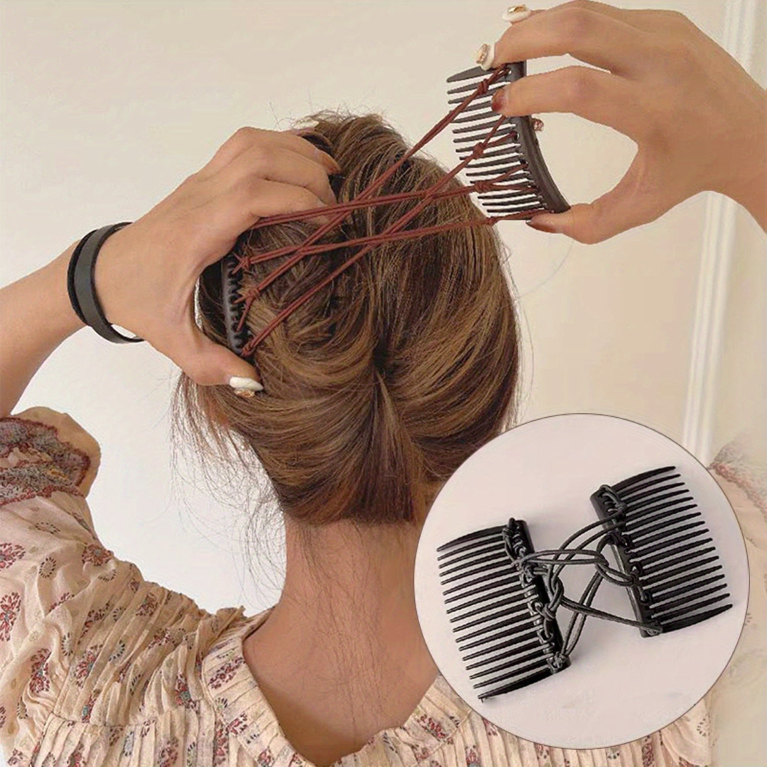 Magic Hair Inset Comb Stretchy Double Comb Hair Clip Hair Fixer Comb