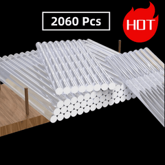 2060pcs Mini Clear Hot Melt Glue Sticks, 0.69x10.03cm, Non-Toxic