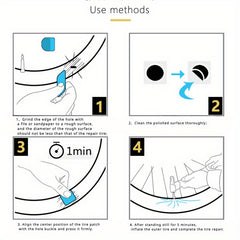 6pcs Tire Repair Patches Glue Adhesive Quick Drying Tyre Repair Kit