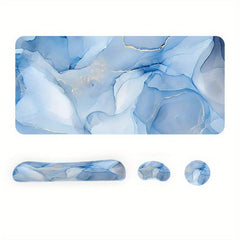 Golden Marble Texture Desk Mat Large Mouse Pad Set