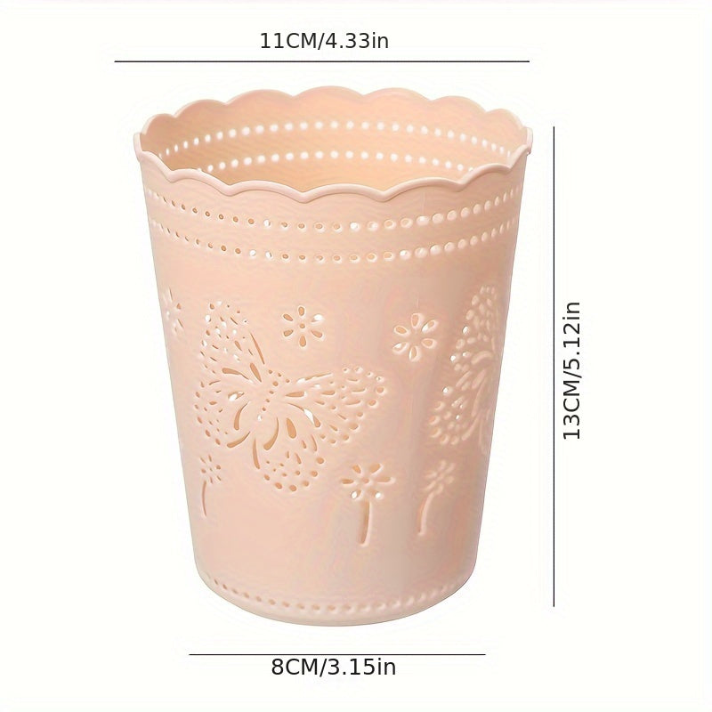2pcs Desktop Storage Pen Holder Wastebasket Cleaning Bucket
