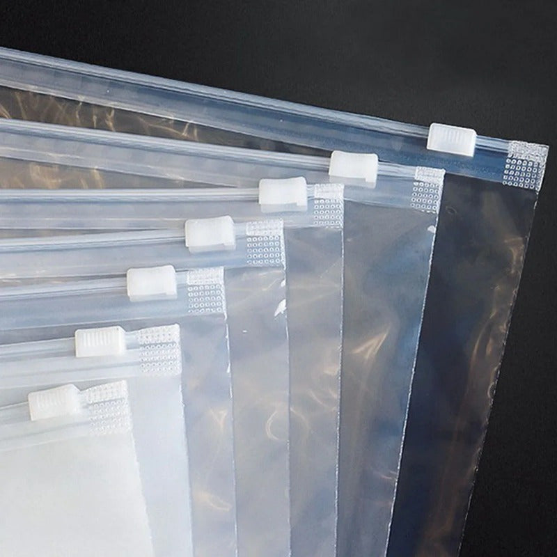 3pcs Transparent Edge Storage File Bag Office Stationery Plastic Bag
