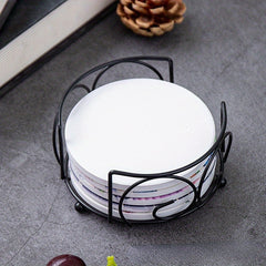 Metal Coaster Holder for Round & Square Coasters, Cup Tray