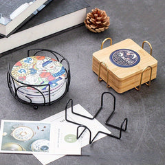 Metal Coaster Holder for Round & Square Coasters, Cup Tray