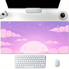 Purple Patterned Mouse Pad for Gaming and Work, 4 Sizes