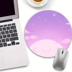 Purple Patterned Mouse Pad for Gaming and Work, 4 Sizes