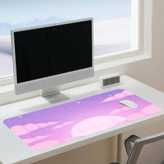 Purple Patterned Mouse Pad for Gaming and Work, 4 Sizes