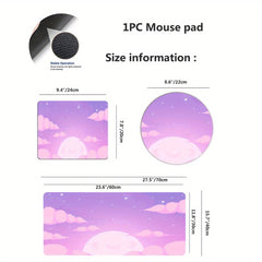 Purple Patterned Mouse Pad for Gaming and Work, 4 Sizes