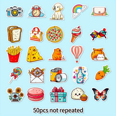 50pcs Healing Life Item Decorative Stickers Luggage Water Home Graffiti