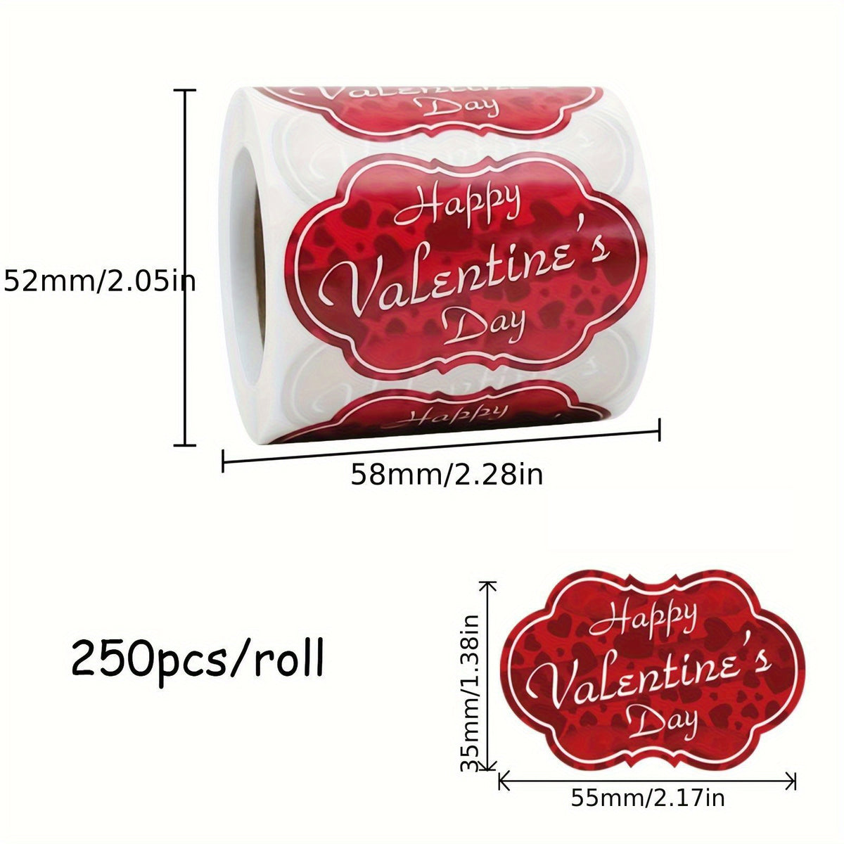 250pcs Love Valentine's Stickers Heart Shaped Sealing Stickers Gift Decoration