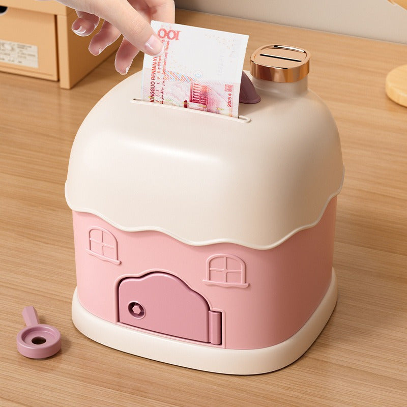 Portable Coin Piggy Bank Year's Cabin Storage Box