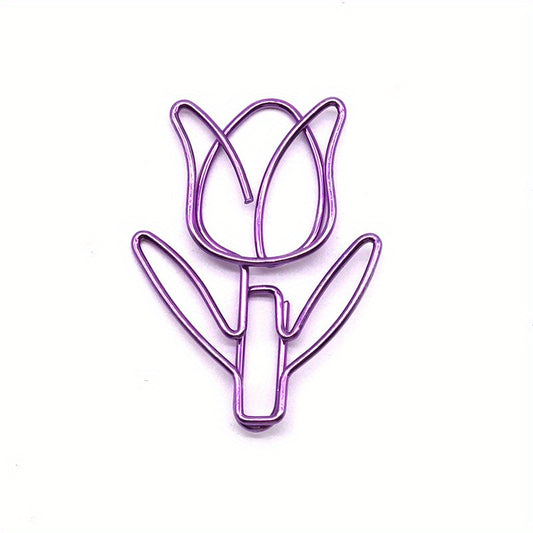 Colorful Tulip Paperclip - Unique Office Supplies