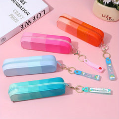 Silicone Pencil Case Stationery Box Creative Portable Pencil Case Random Chain