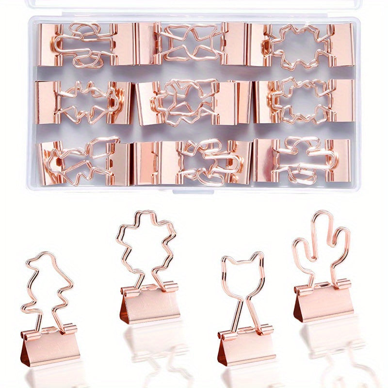 24pcs Long Tail Clip Transparent Acrylic Box Metal Receipt Folder