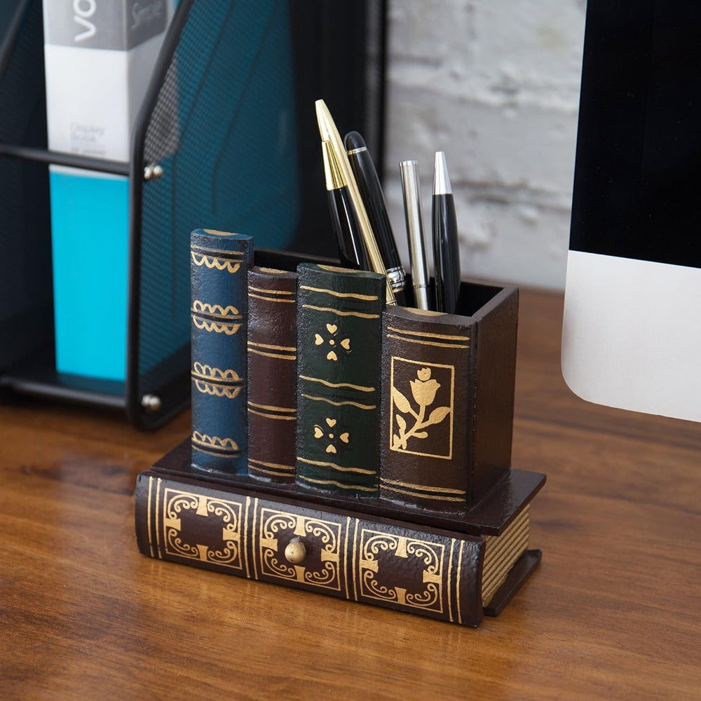 Vintage Desk Organizer Caddy with Drawer
