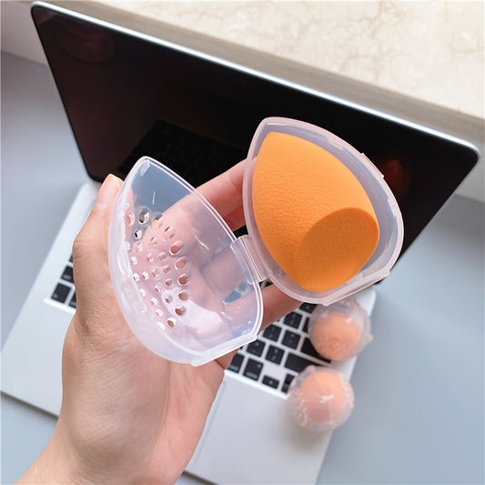 Mini Transparent Travel Makeup Sponge Storage Box Portable Sponge Case