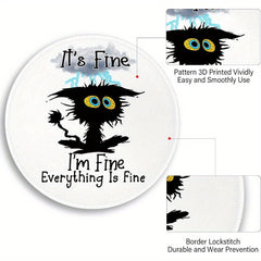 Funny Cat Round Mouse Pad - Small Mouse Mat for Computer