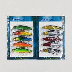 5pcs Bionic Minnow Lure Hard Plastic Bait Treble Hook Fishing Accessory