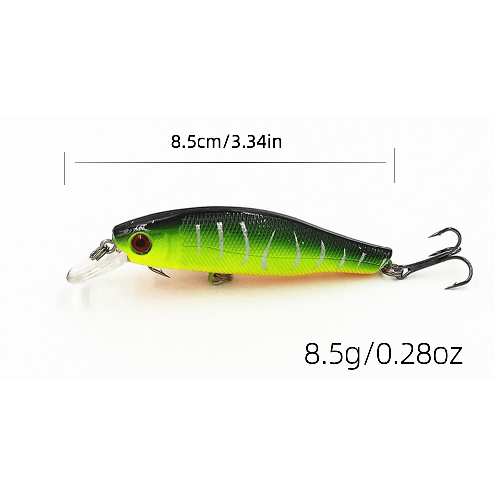 5pcs Bionic Minnow Lure Hard Plastic Bait Treble Hook Fishing Accessory