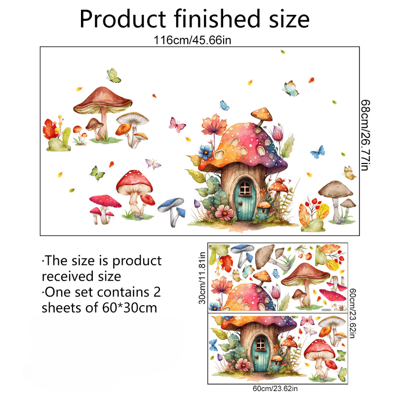 Removable Wall Sticker Mushroom House Creative Decoration