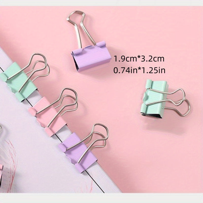 25pcs Mixed Box Macaron Office Long Tail Clip Ticket Clip