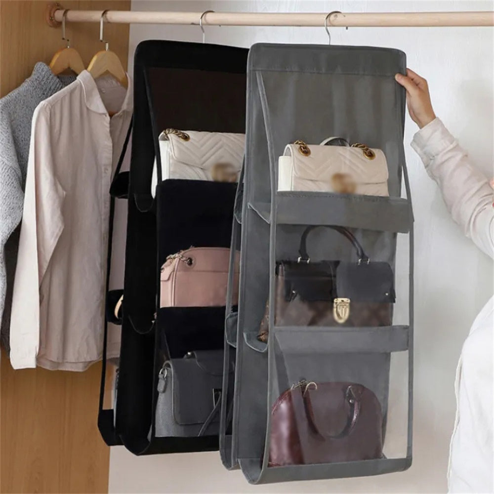 6 8 Pockets Hanging Bag Organizer Storage Household Hanging Rack