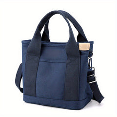 Small Canvas Women's Shoulder Handbag Solid Satchel Bag