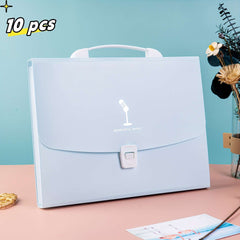 10pcs A4 Layer Organ Bag 13 Layer Portable School Bag