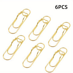 6pcs Metal Pen Clips Function Pen Holder Clips Bookmarks Stationery Tool
