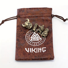 8 Pcs Viking Braids Hair Ring Beads Bracelet DIY Accessories