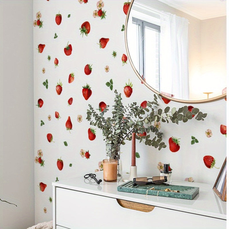 2pcs Strawberry Decal Wall Sticker Removable Decor
