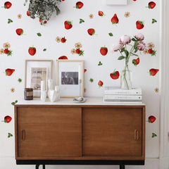 2pcs Strawberry Decal Wall Sticker Removable Decor
