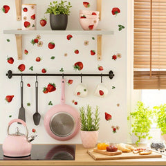 2pcs Strawberry Decal Wall Sticker Removable Decor
