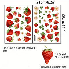 2pcs Strawberry Decal Wall Sticker Removable Decor