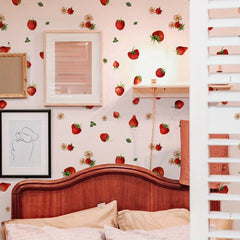 2pcs Strawberry Decal Wall Sticker Removable Decor