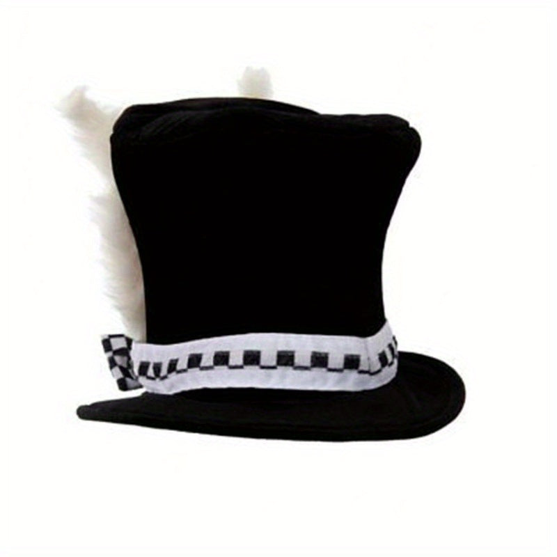 Funny Easter Rabbit Top Hat Fluffy Bunny Ears & Bow Decor Halloween Christmas