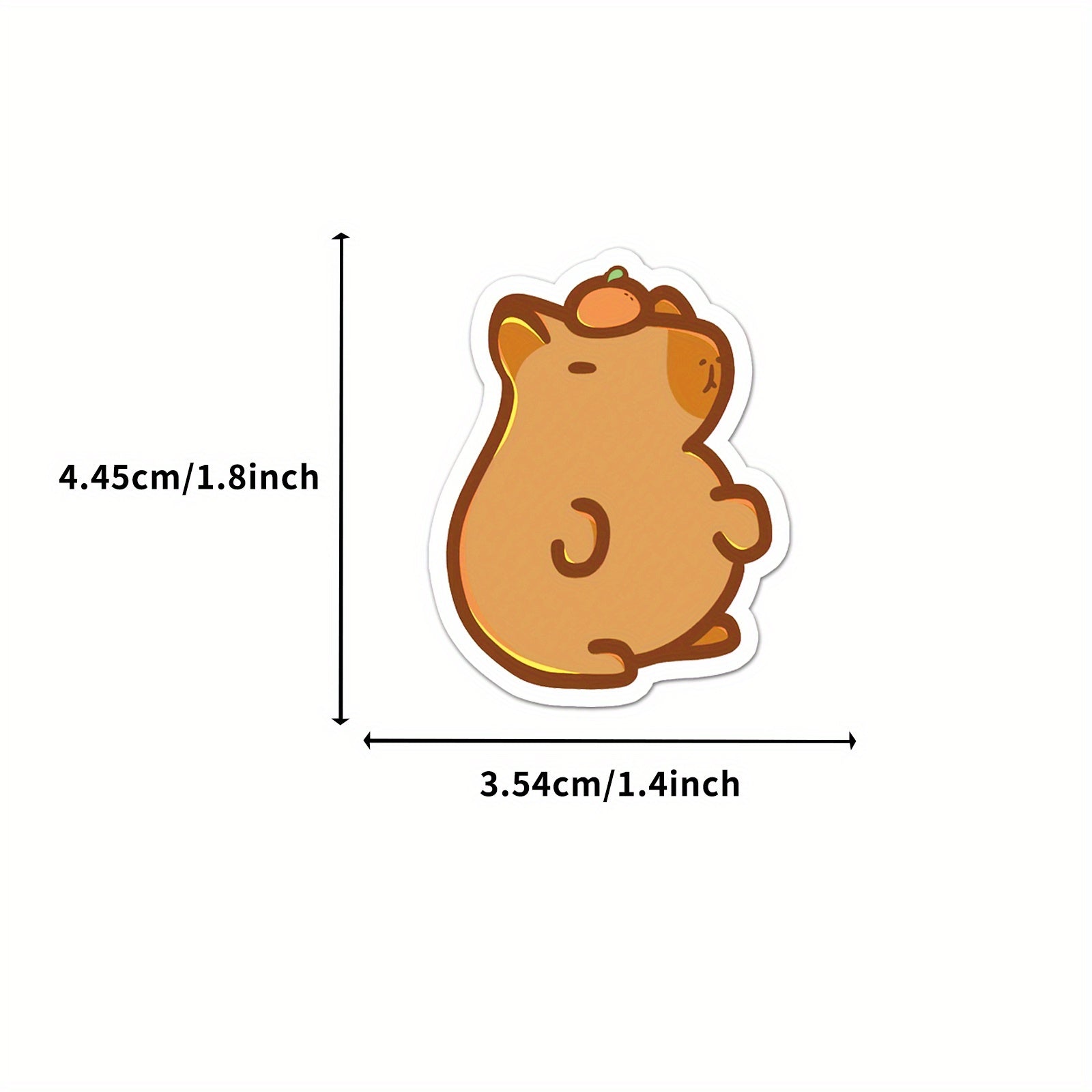 50pcs Capybara Stickers Brown Cartoon Animal Guinea Pig Waterproof Deco...