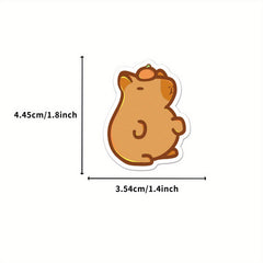 50pcs Capybara Stickers Brown Cartoon Animal Guinea Pig Waterproof Deco...
