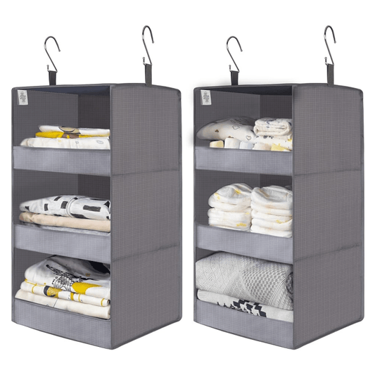 Foldable Hanging Closet Shelves Hanging Organizers Gray