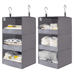 Foldable Hanging Closet Shelves Hanging Organizers Gray