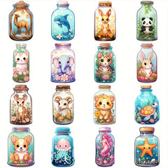 52pcs Unique Bottle Pattern Stickers Vinyl Waterproof Sticke