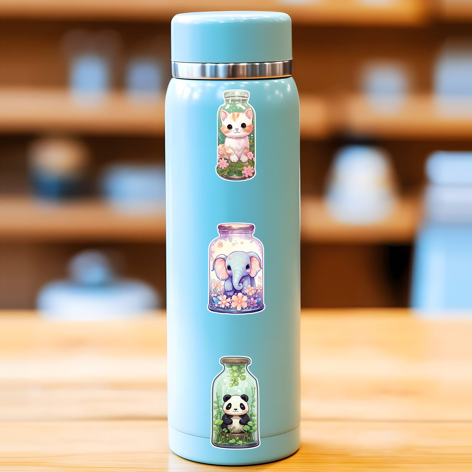 52pcs Unique Bottle Pattern Stickers Vinyl Waterproof Sticke