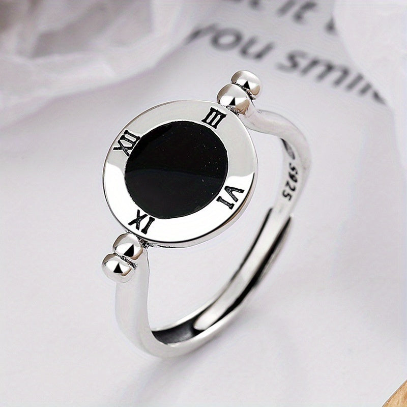 Vintage Gothic Style 925 Silver Adjustable Opening Ring for Women Men