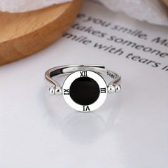 Vintage Gothic Style 925 Silver Adjustable Opening Ring for Women Men