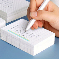 2pcs Student Sticky Notes with Horizontal Grid Layout & Light Lines