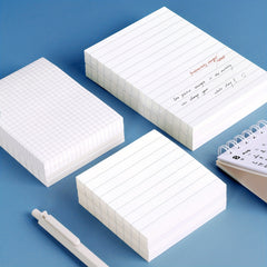 2pcs Student Sticky Notes with Horizontal Grid Layout & Light Lines