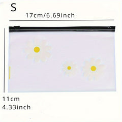 10 Pcs Daisy Pattern Storage Pouches Makeup Bags