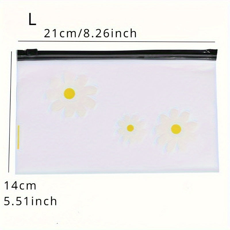 10 Pcs Daisy Pattern Storage Pouches Makeup Bags